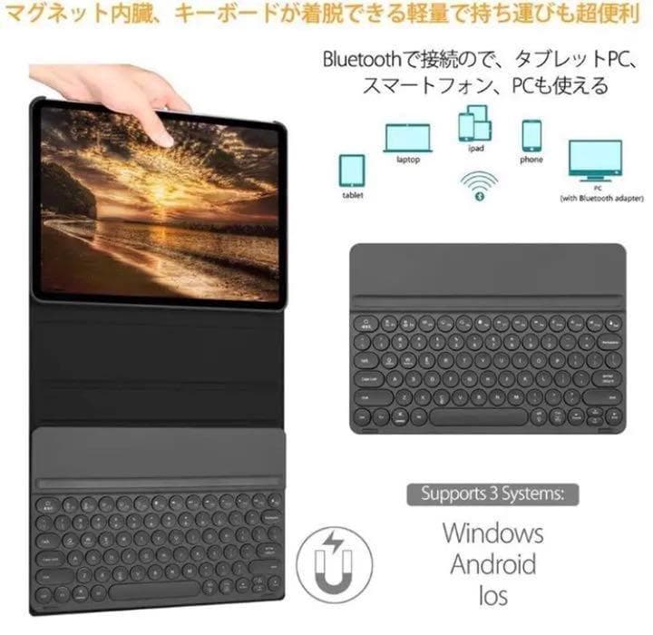 洗練されたイタリアデザイン❣最高級PUレザー製♪❤iPadケース＆キーボード