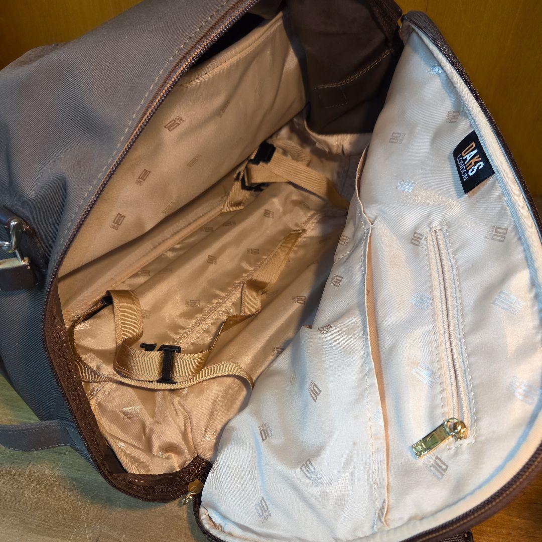 DAKS ダックス 3WAY キャリーバッグ ボストン ハウスチェック 茶