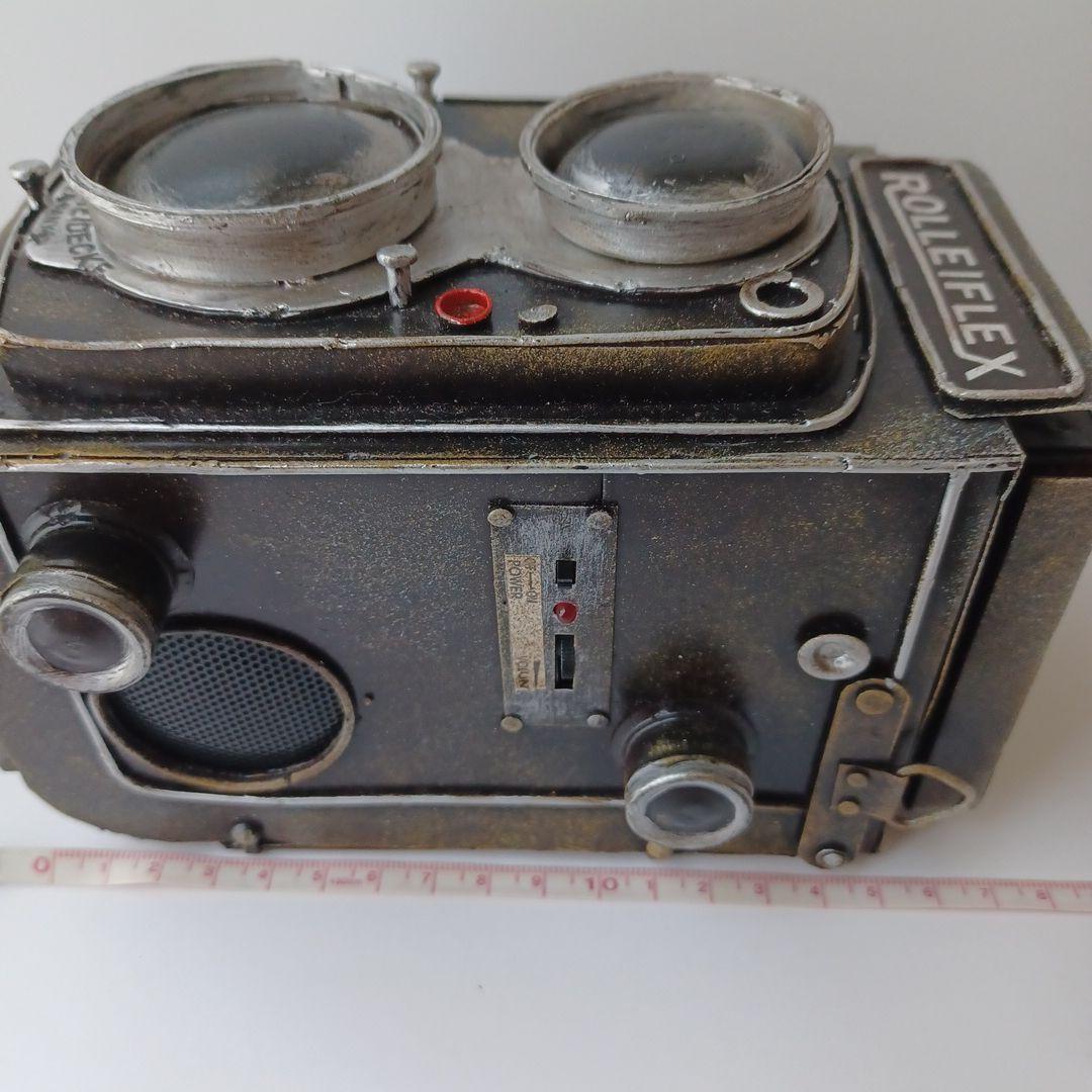 ブリキ　Rolleiflex　スピーカー　アンティーク　レトロ　二眼レフ　USB