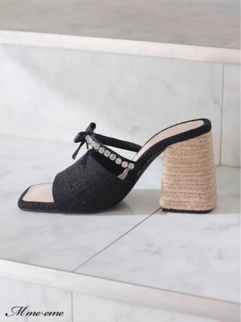 エムミーエメ リボンツイードミュール