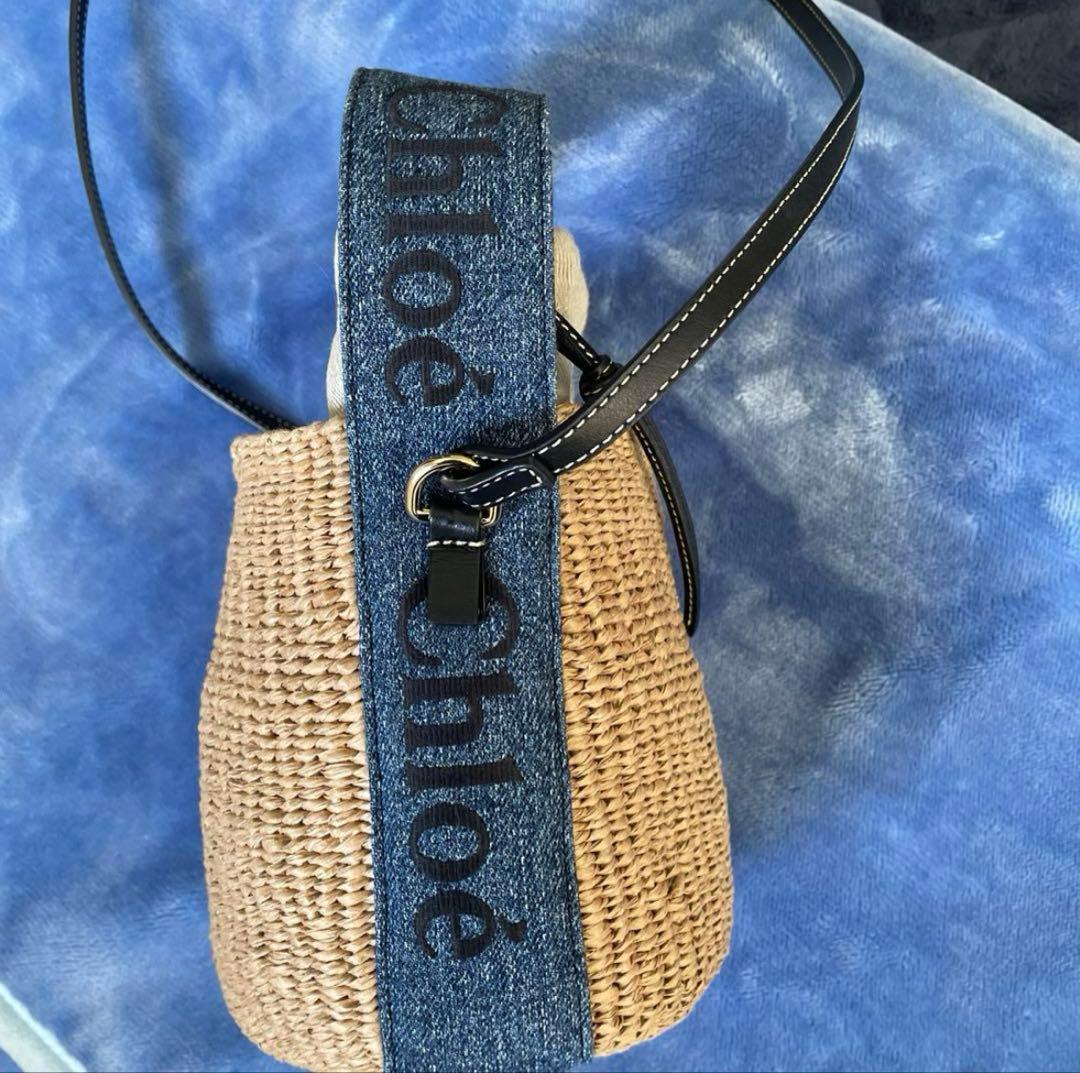 【専用】Chloé クロエ　かごバッグ　デニム　レアカラー