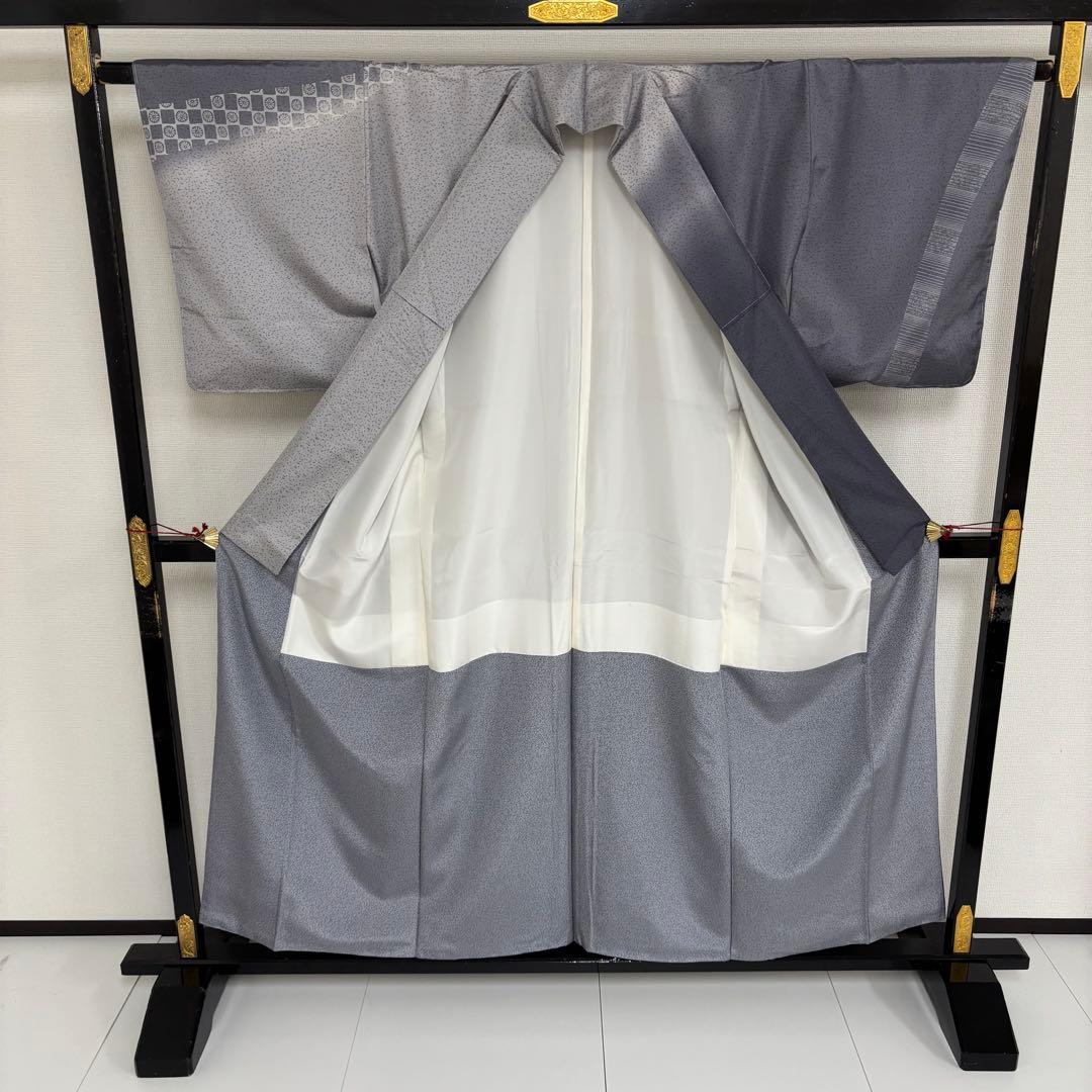 本場縞大島紬 染め大島 もり絹織物 美しい染め 証紙付き 付下げ AK-4924