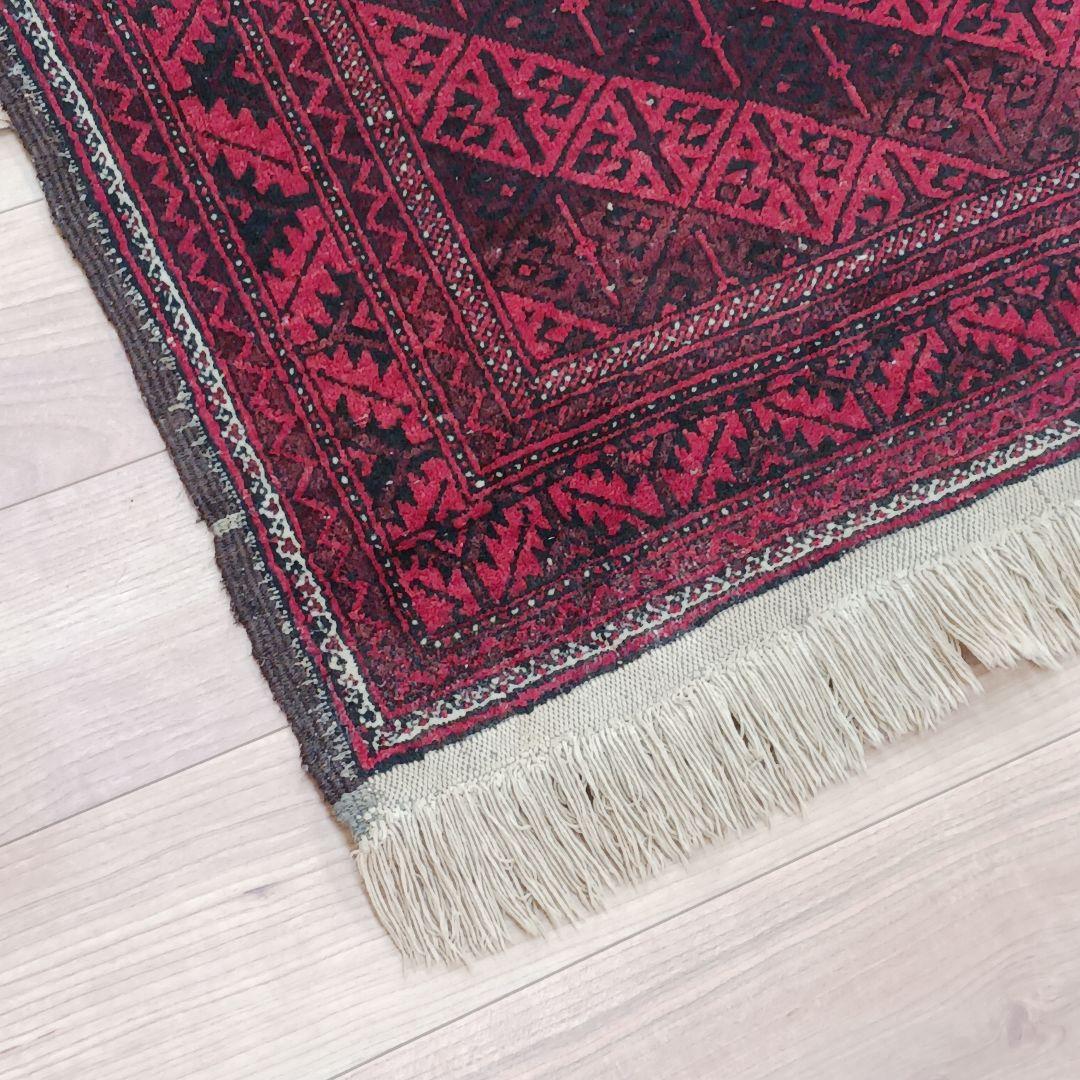 専用 R378 ペルシャ絨毯 トライバルラグ ウール 手織り 186×96㎝