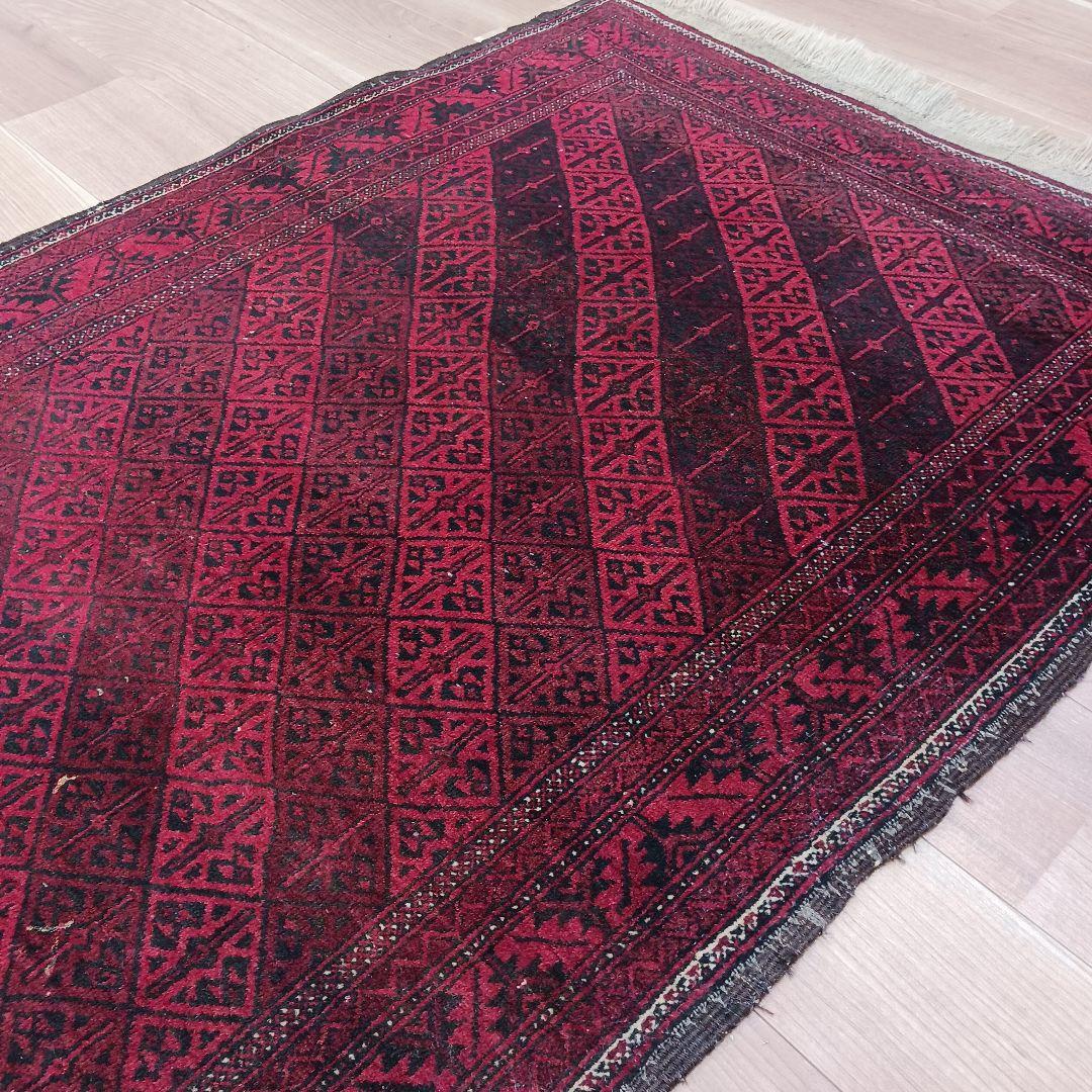 専用 R378 ペルシャ絨毯 トライバルラグ ウール 手織り 186×96㎝