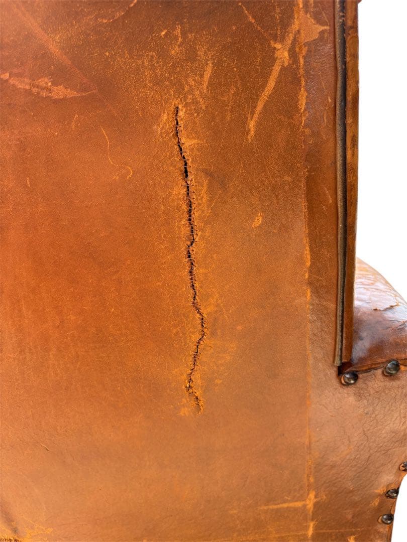 レザー クラブチェア フランス アンティーク 本革 1人掛け ソファ