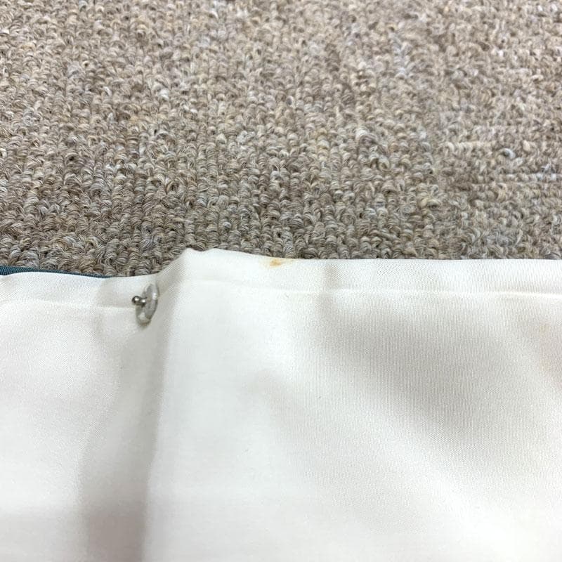 512mo36〇色留袖 三つ紋 金彩 比翼付き 鶴 藤 短冊 くすみ青緑系〇美品