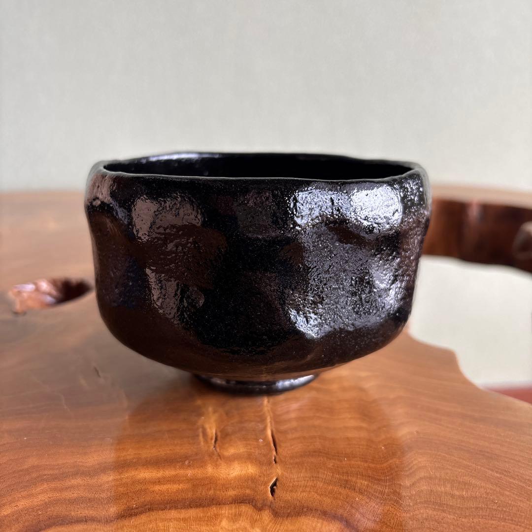 佐々木松楽 黒茶碗 「清楽」 楽焼 抹茶碗 茶道具 共箱