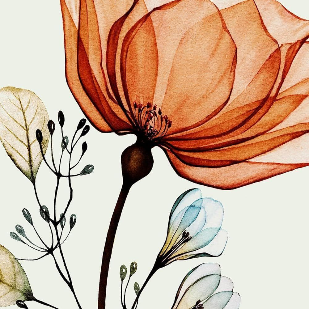 絵画「赤いバラ」 壁掛け A3 額入り (横32cm x 縦43cm)