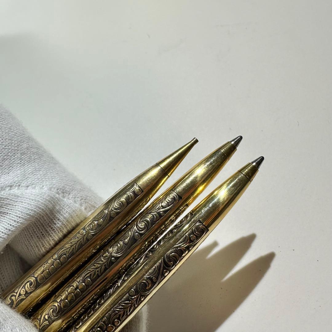 C*F様 シェーファー SHEAFFER 葡萄柄 金色ボールペン　シャーペン 3