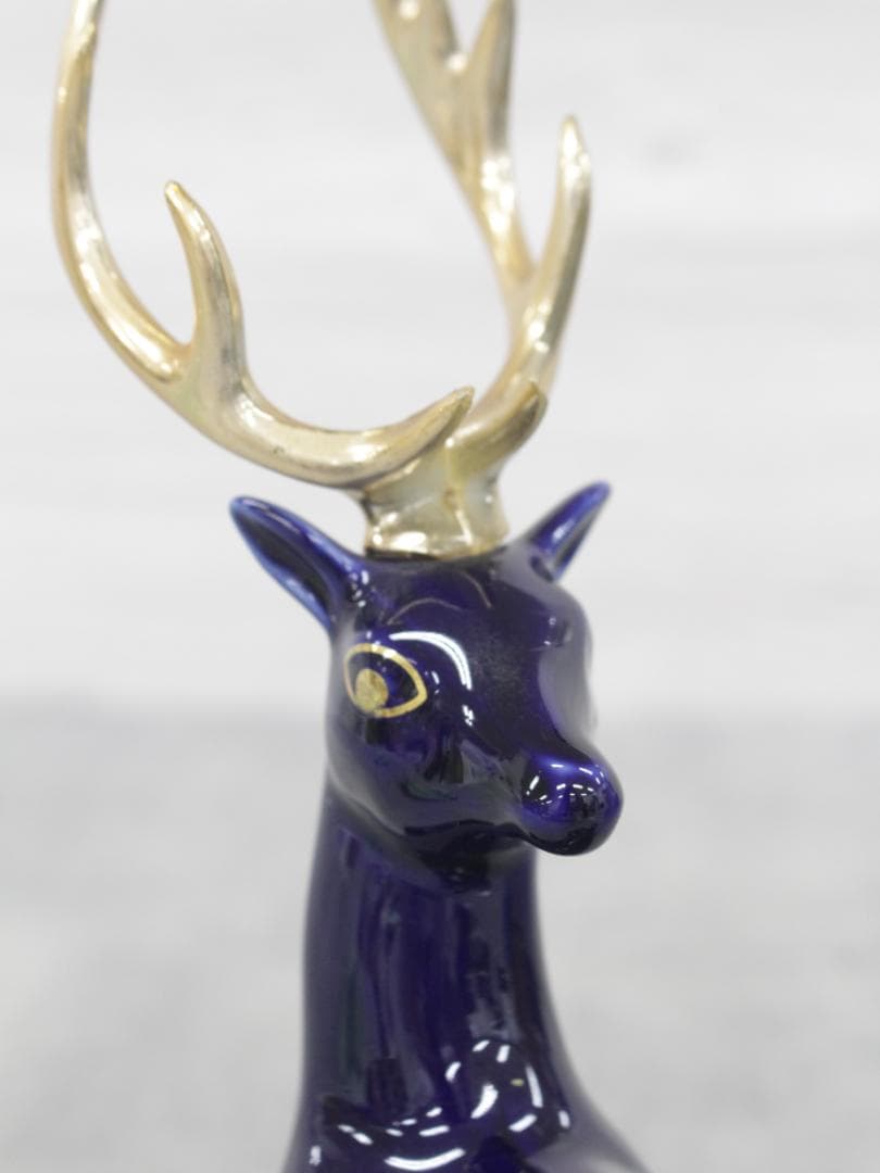 ▲未開栓 HINE X.O COGNAC 陶器 鹿ボトル リモージュ ブルー