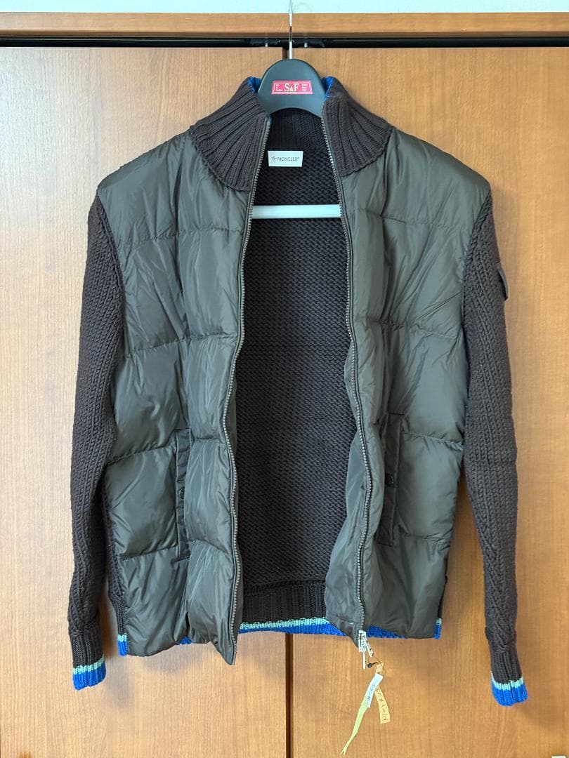 ダークブラウン ダウンニットジャケット