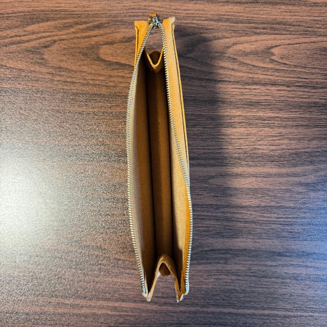 【美品】グレンロイヤル 本革ペンケース イエロー
