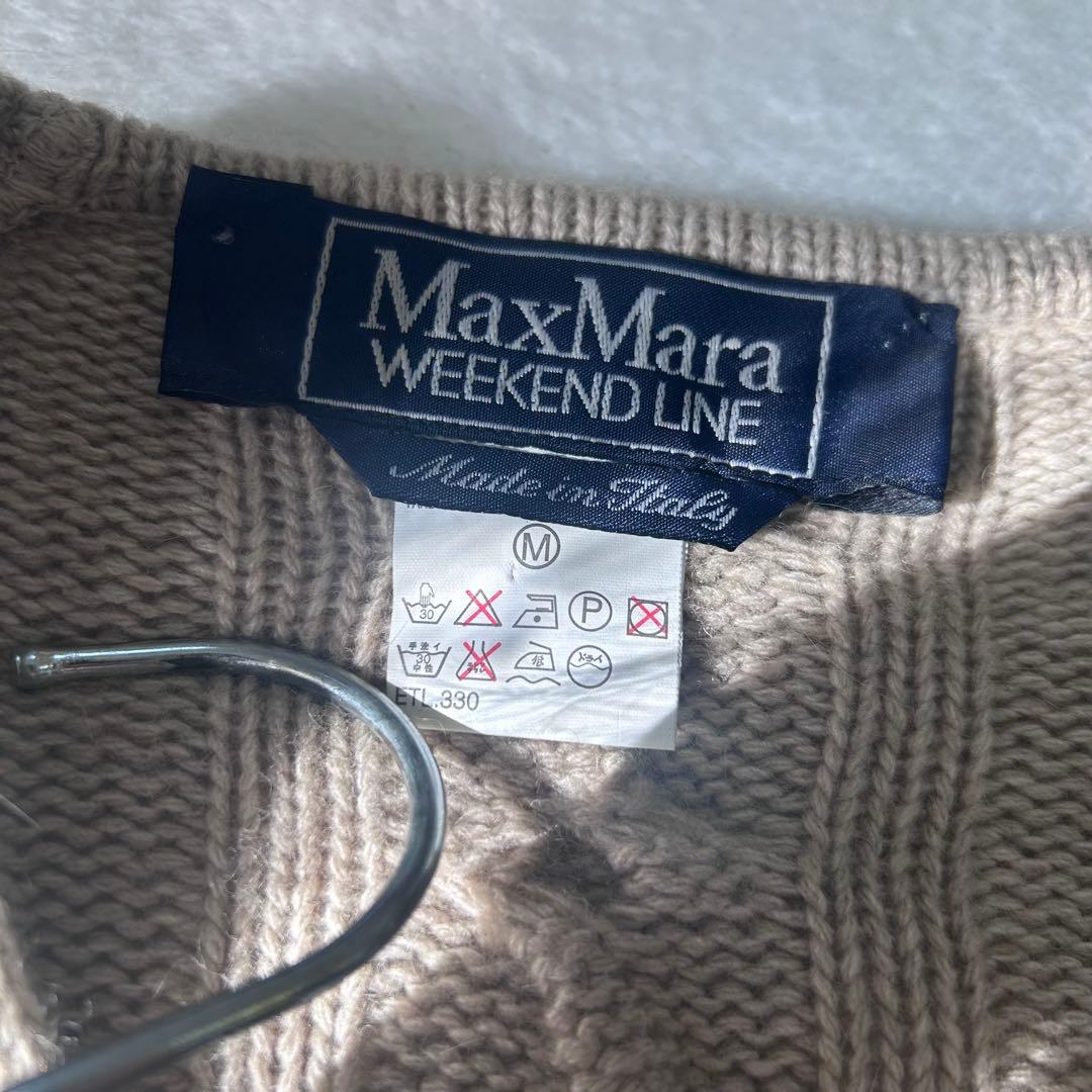 美品✨マックスマーラ　カシミヤ　アンゴラ　ふんわりケーブルカーディガン　ベージュ