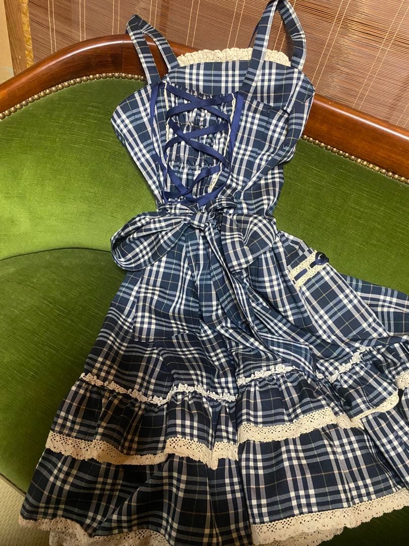 アリスアンドザパイレーツ　JSK　ワンピース　紺チェック　アリパイ　ベイビー