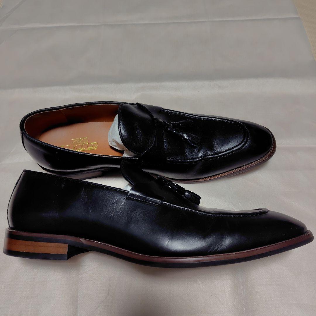 LUCIUS ルシウス　本革 タッセル ローファー 　ブラック　45