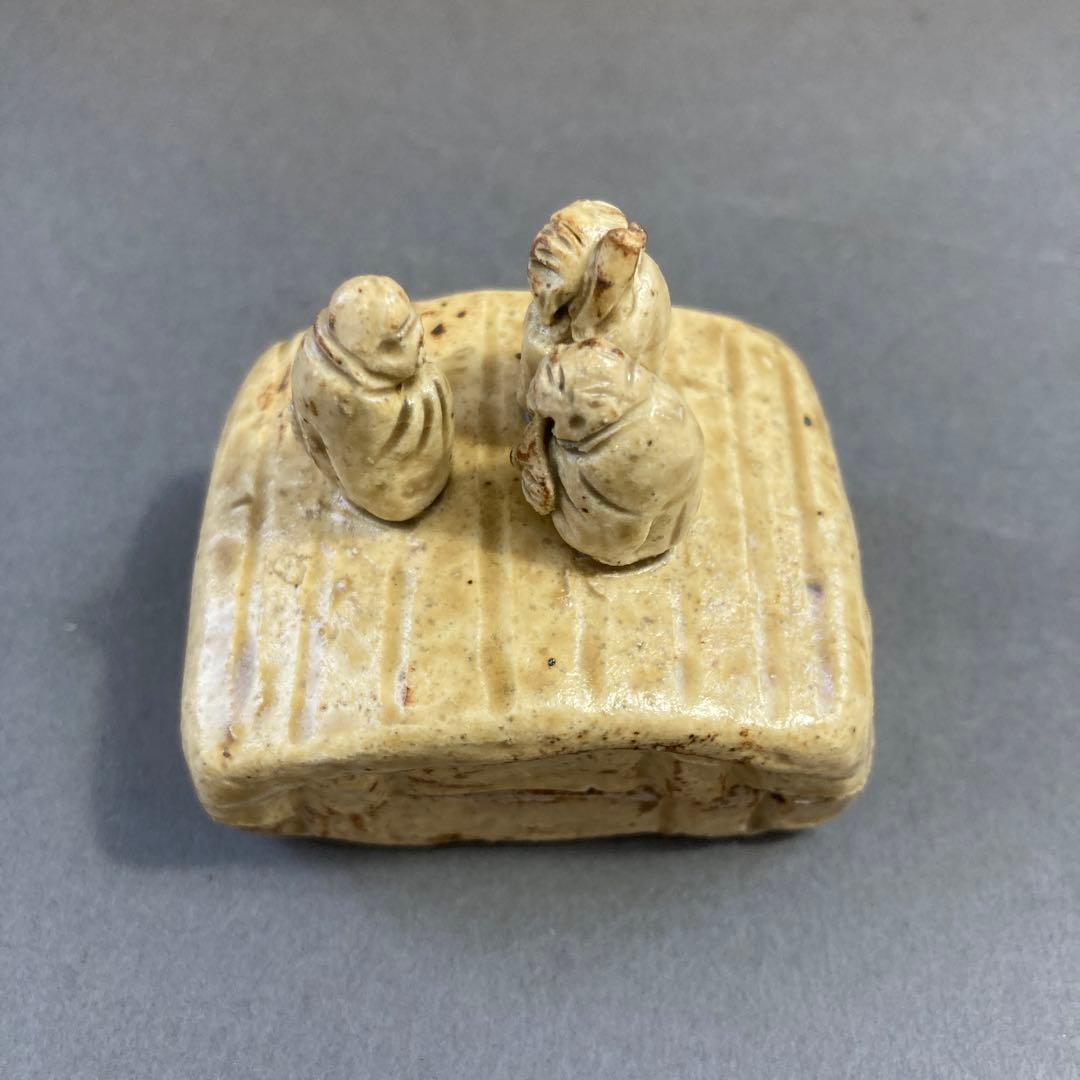 茶道具　香合￼虎渓三笑(中国六朝時代の古事) ￼水野家康　造￼共箱　S85KG