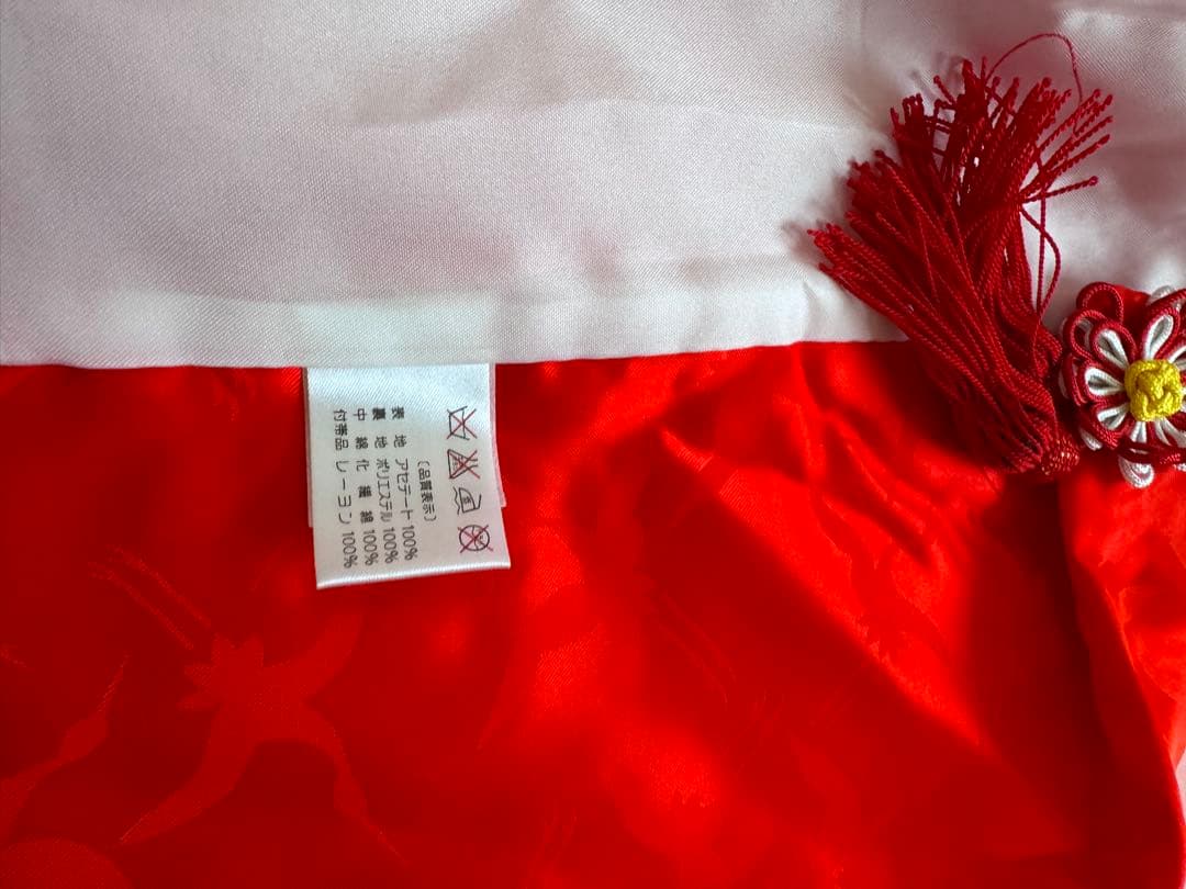 七五三 絹 赤とピンク 着物セット 5歳 3歳