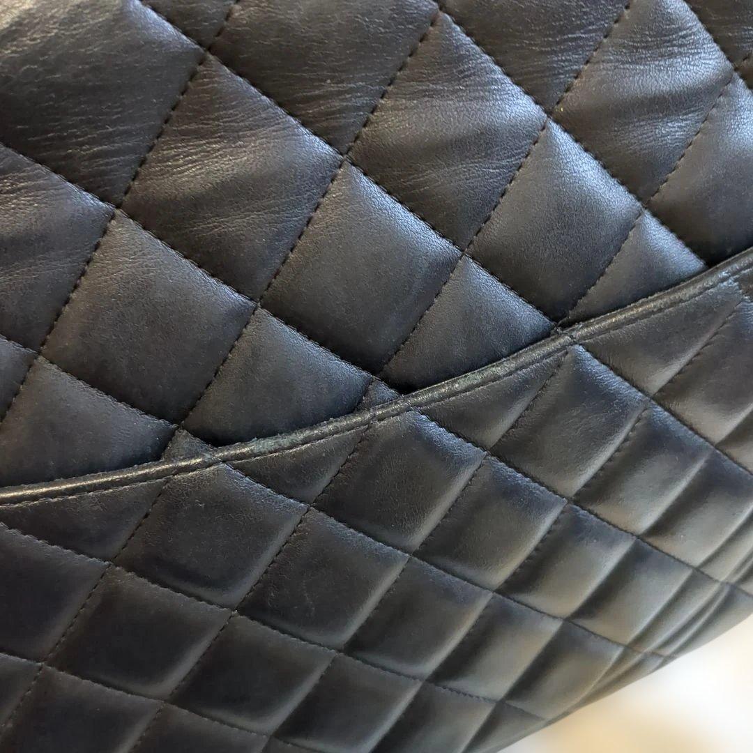 シャネル デカマトラッセ シングルフラップ ダブルチェーン ショルダーバッグ