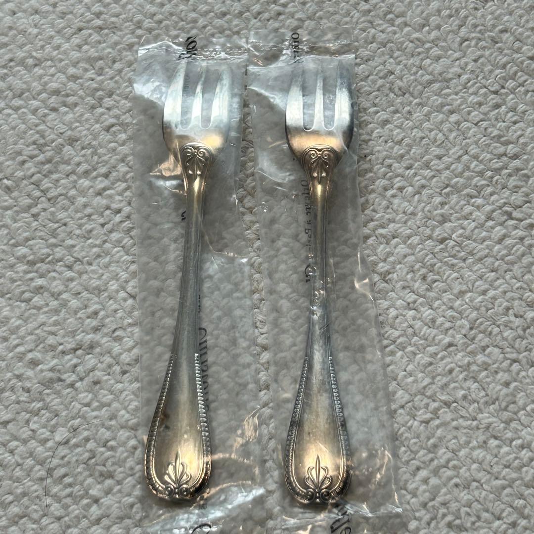 新品未開封品　クリストフルシルバー　マルメゾン　ケーキフォーク　2客セット