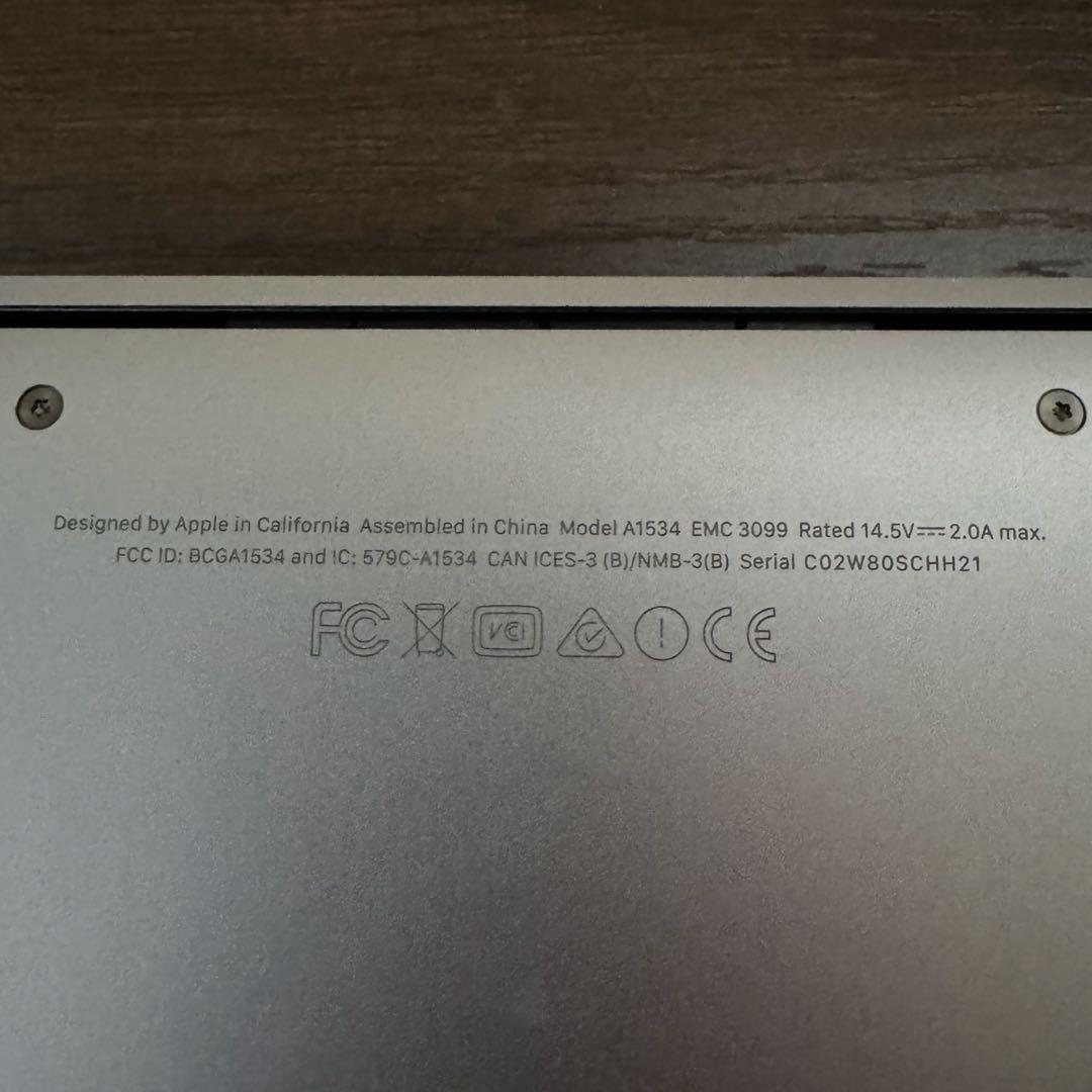 MacBook 12インチ 2017 m3 8GB 265GB スペースグレイ