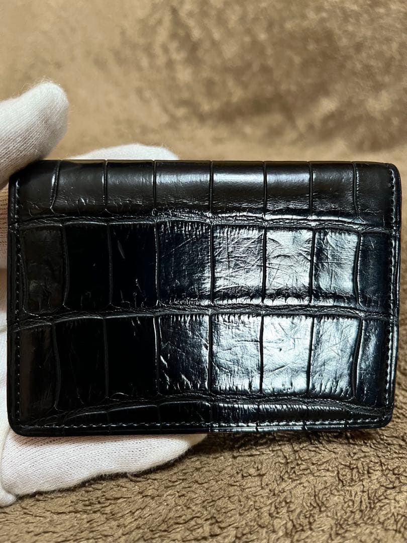 GANZO ガンゾ スモールクロコ ポロサス 名刺入れ カードケース ブラック
