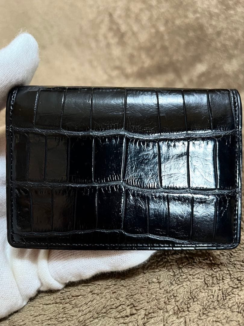 GANZO ガンゾ スモールクロコ ポロサス 名刺入れ カードケース ブラック