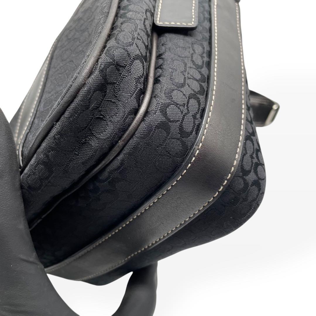 極美品　COACH コーチ　ショルダーバッグ　ミニシグネチャー　男女兼用　黒