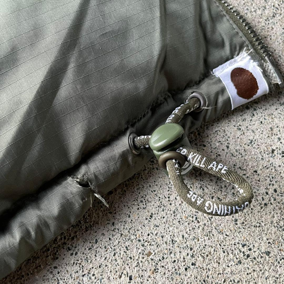 ジャケット・アウター 00s A BATHING APE puffer jacket khaki