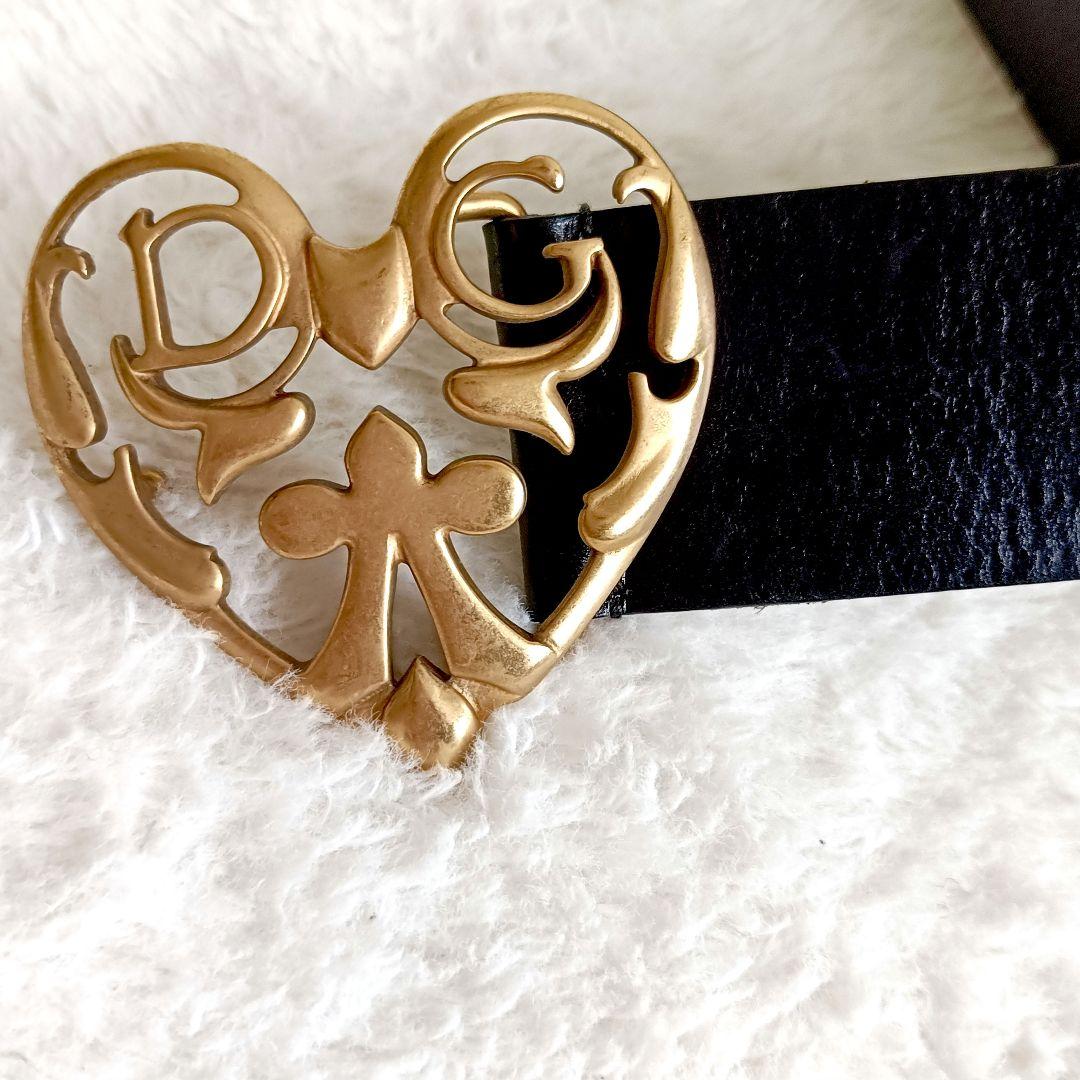 D＆G ドルガバ　ベルト　ハート　ゴールド　ブラック　黒　金