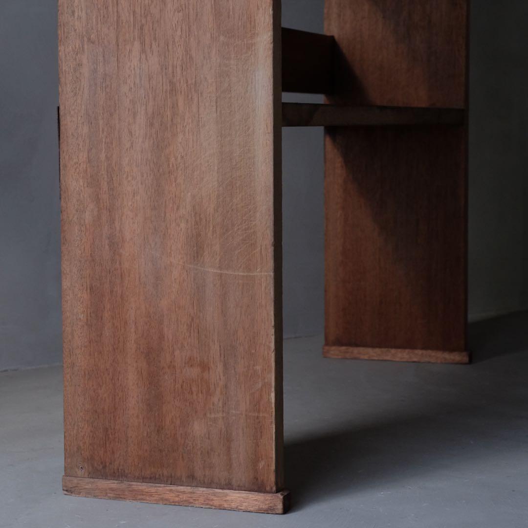 ラワン材 2段収納棚　陳列棚 飾り棚 本棚 ラック シェルフ 古家具 昭和レトロ