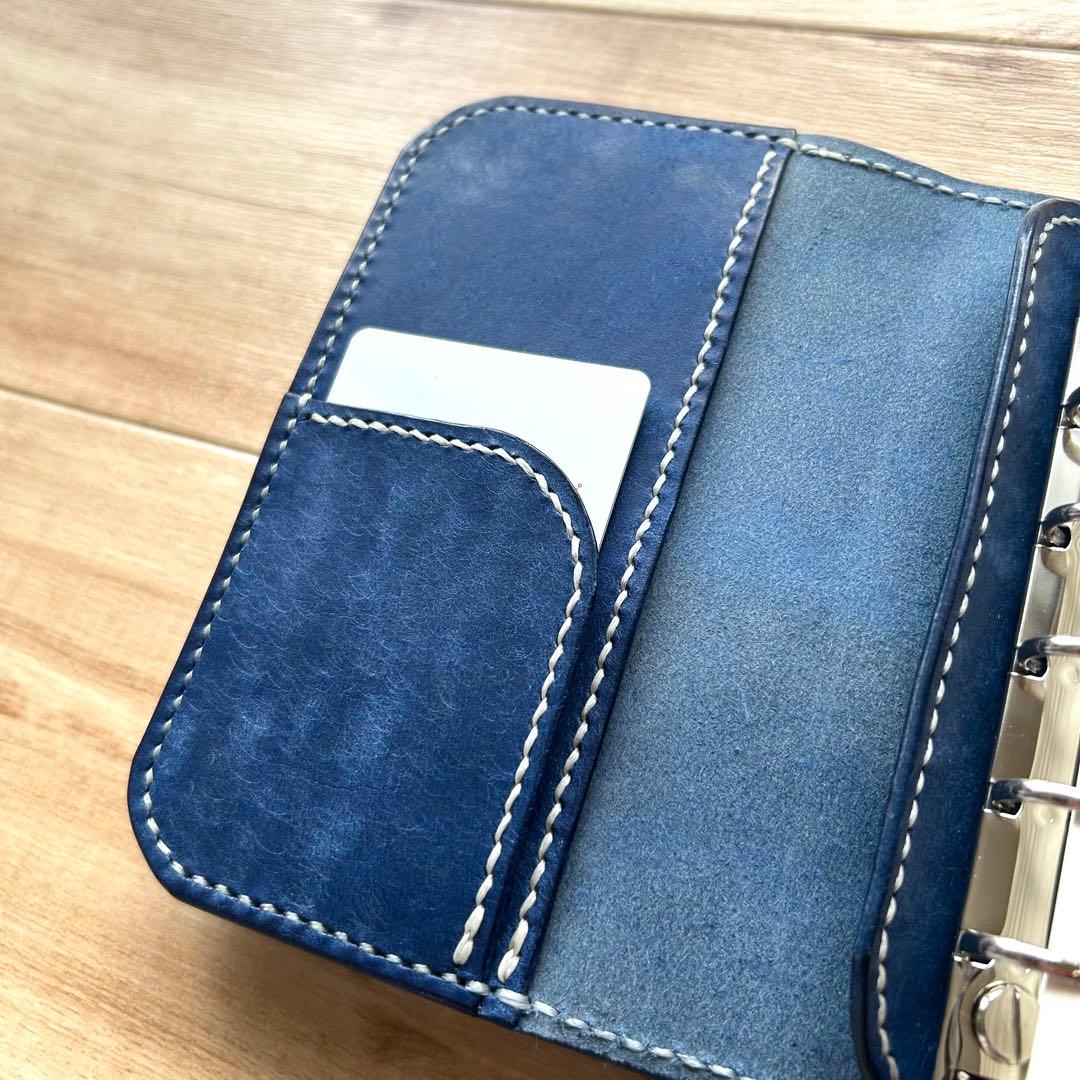 ミニ6システム手帳　手帳カバー B7判 イタリアンレザー　コラージュノート