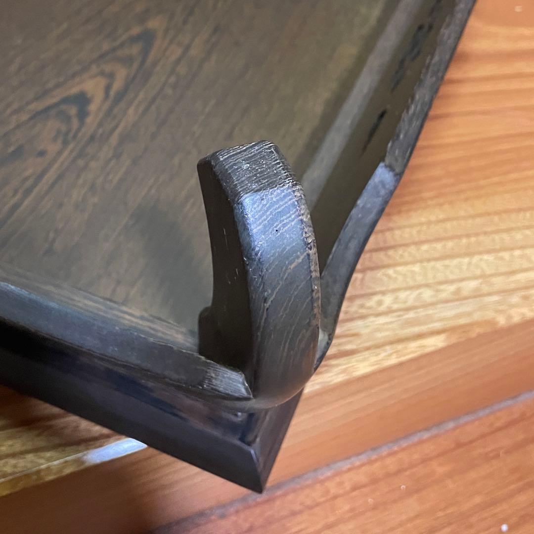 唐木(縞黒檀）の透かし彫り花台・盆栽飾り台