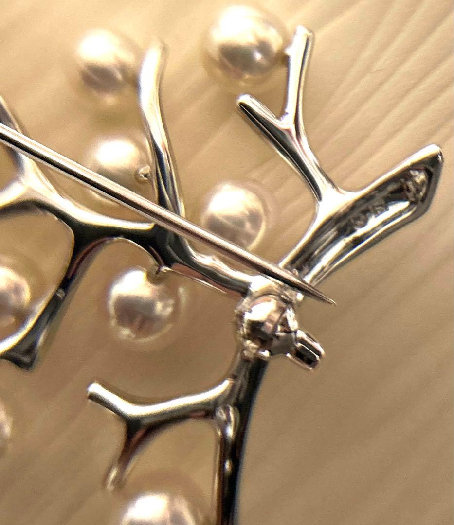 MIKIMOTO ミキモト 幸福の木 ラージサイズブローチ シルバー