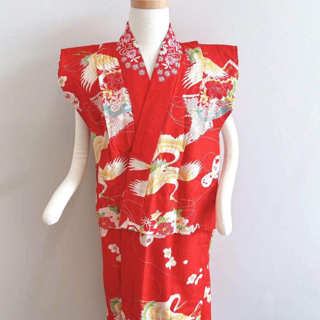 【昭和レトロ】七五三　7歳女の子　セット　小袖　サーモンピンク　5758