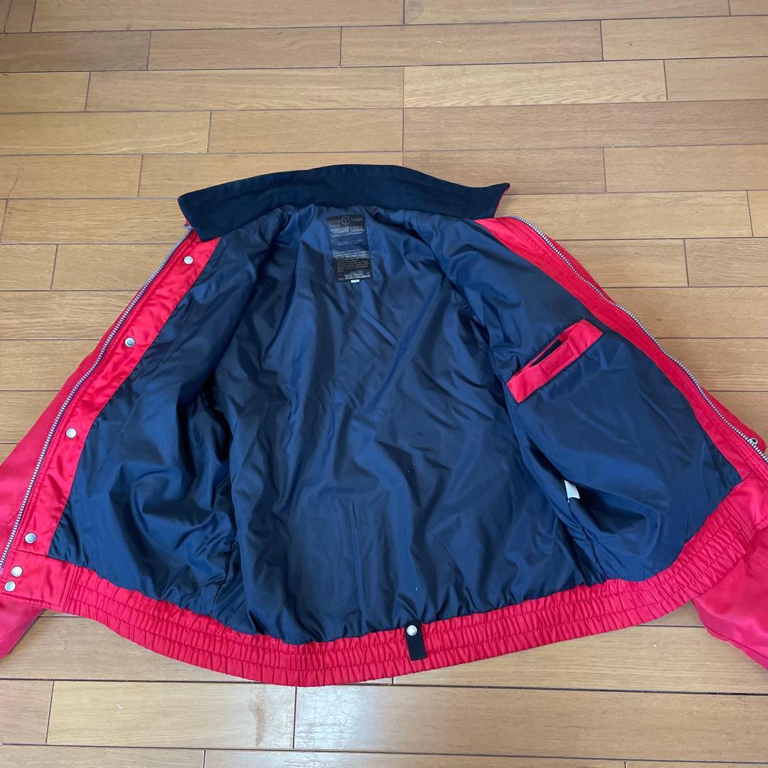 当時物イエローコーン ナイロン シングルライダース ジャケット 赤 LL