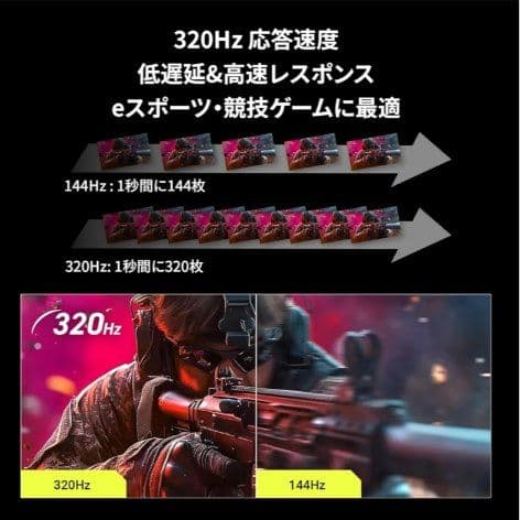 27型 320Hz QD-miniLED WQHD GRAPHT スタンド無