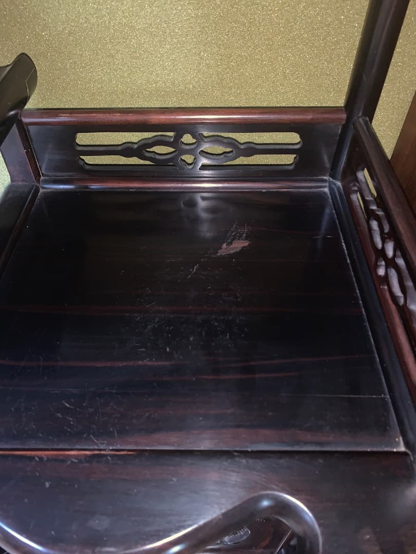 飾り棚 収納棚 骨董品 黒檀 アジアン家具 ダークブラウン 木製