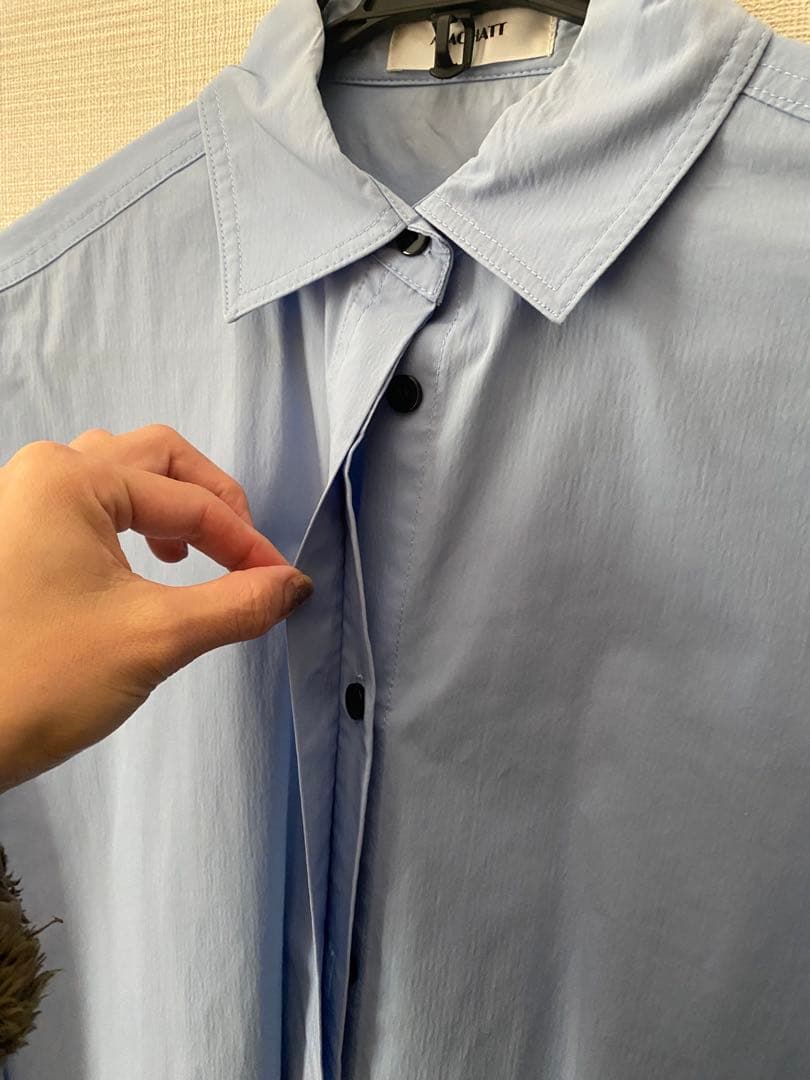 MACHATT ライトブルー オーバーサイズ シャツ