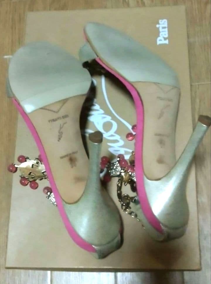 レネ カオヴィラ サンダル 38 ビジュー スワロ ピンク