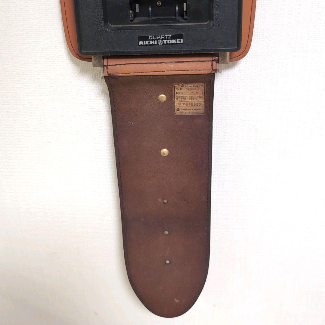 【レア商品】カリモク　腕時計型壁掛け時計 革製 愛知時計 動作難あり
