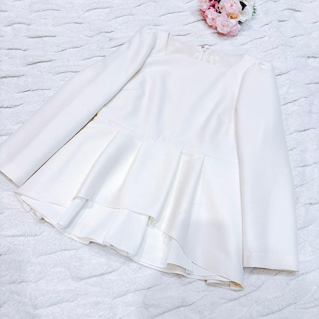 【新品タグ付】ANAYIアナイ　ダブルクロスペプラム ブラウス 白38