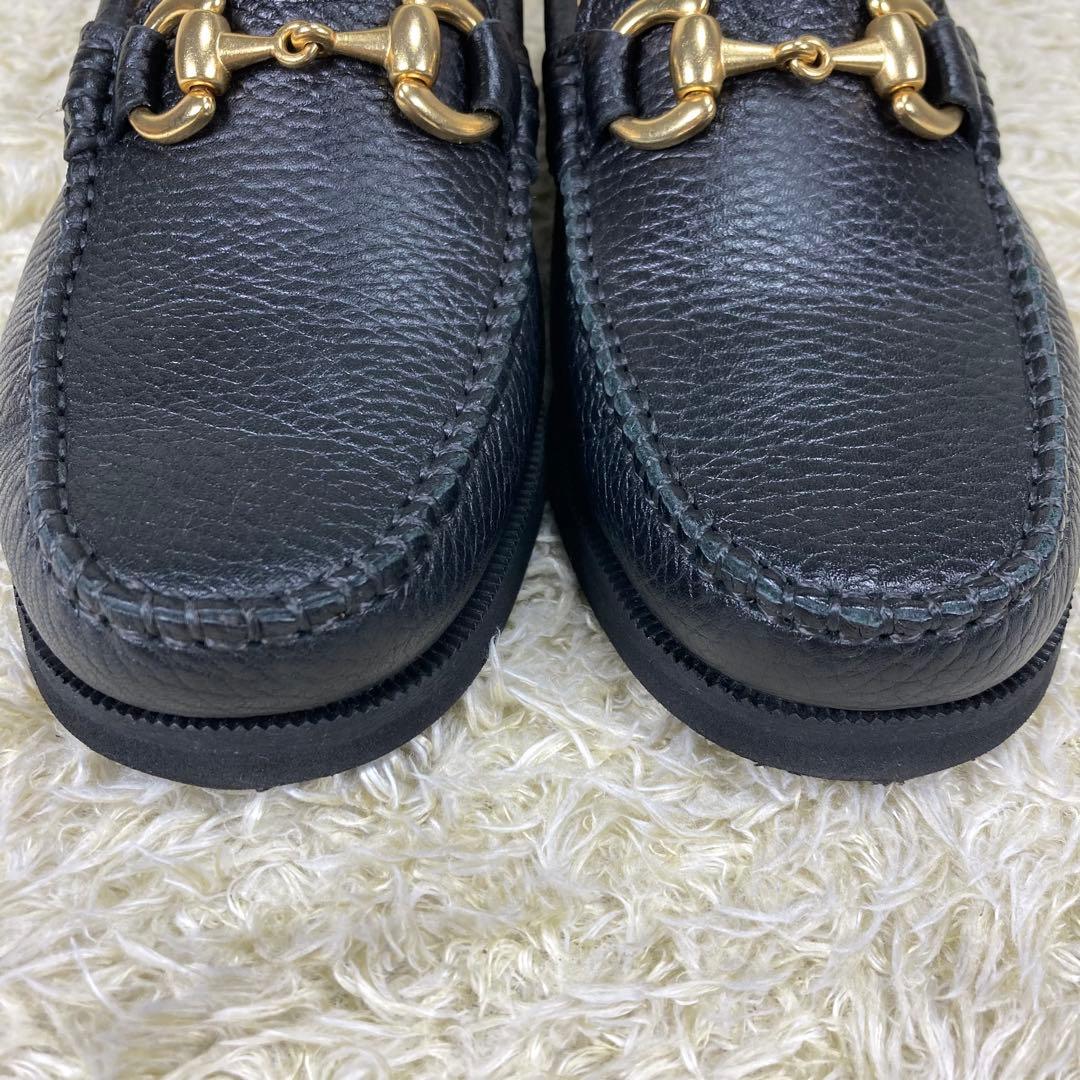 『未使用級』アルテサノス ビットローファー シボ革 ブラック レザー 黒 23