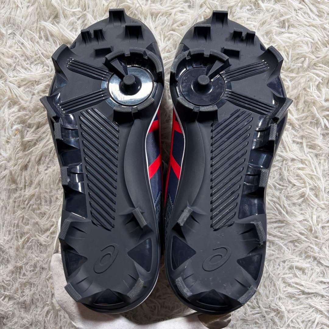 美品■ASICS 野球　スパイク　ジャパンスピード　26cm ブラック/レッド