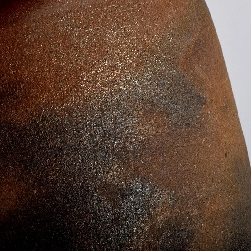 茶道具　唐津焼　四代　中野陶痴造　焼締茶入　仕覆付　共箱　V　8892