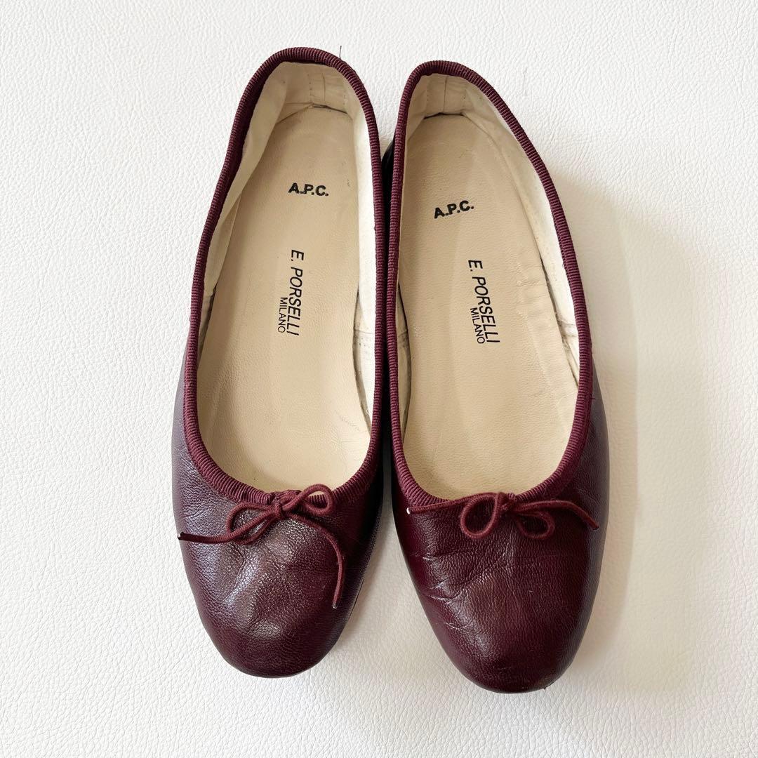 ▼ポルセリ×A.P.C アーペーセー【36】フラット バレエシューズ パンプス