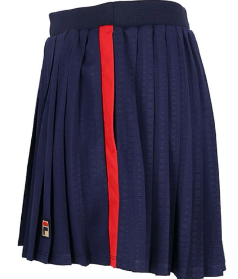No.609 FILA 今期秋冬最新☆*。エンボスプリーツスコート☆NAVY☆