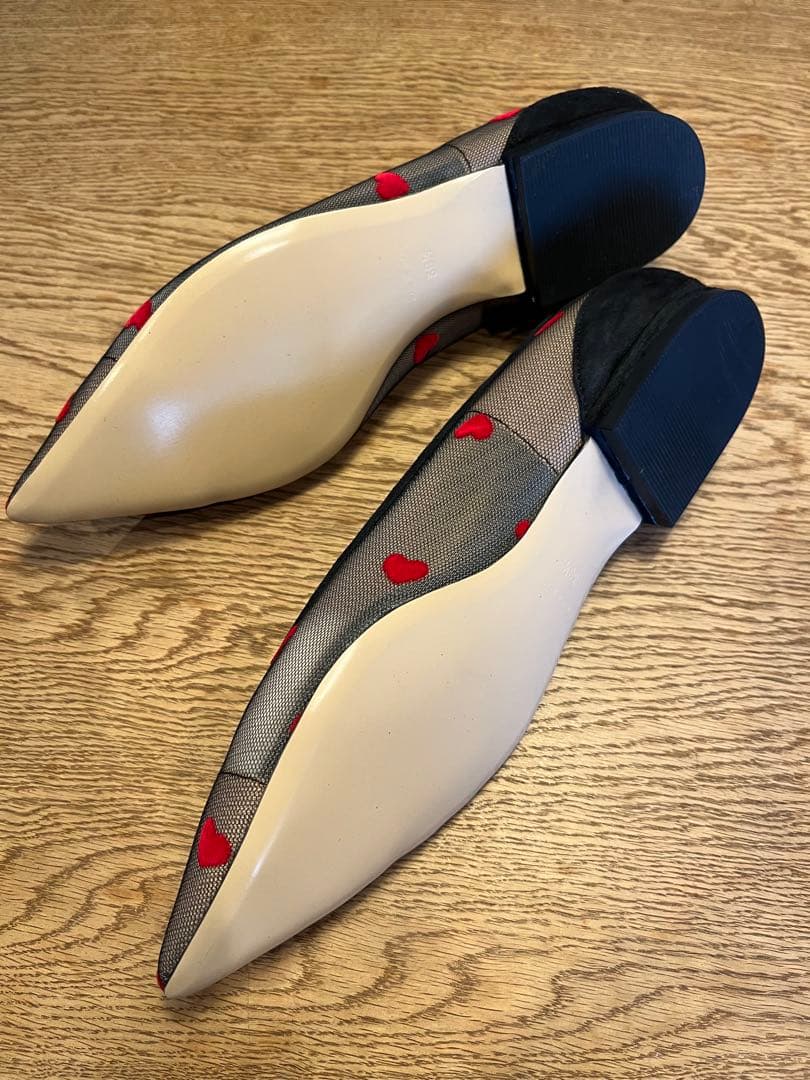 PIPPICHIC✖︎ロンハーマン　メッシュハート柄フラットシューズ