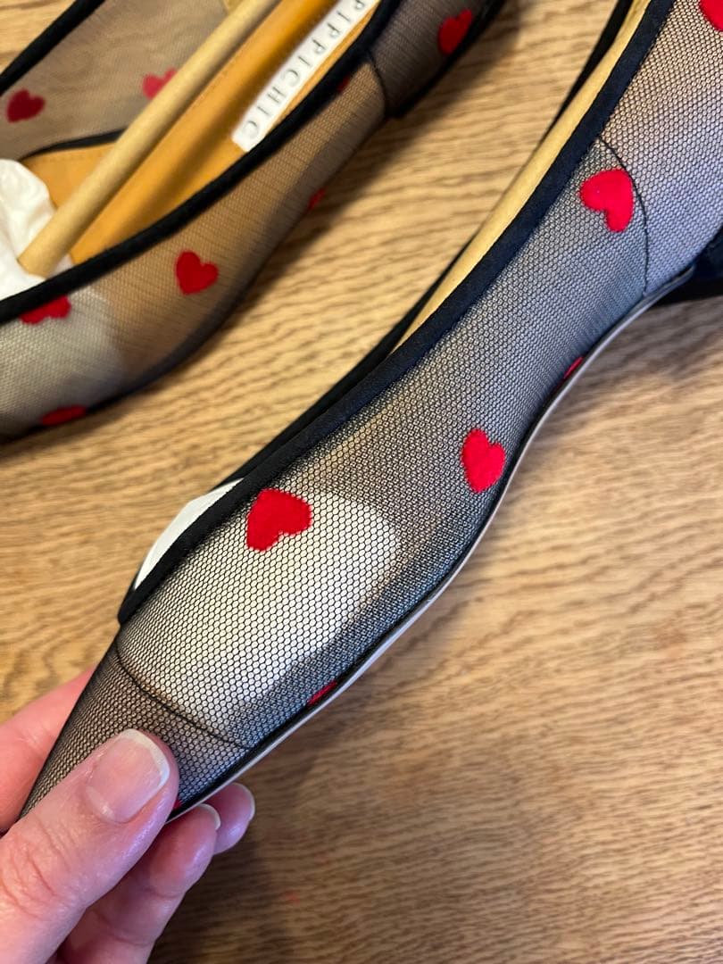 PIPPICHIC✖︎ロンハーマン　メッシュハート柄フラットシューズ