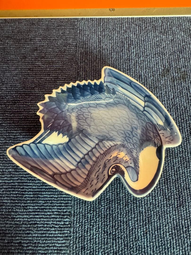 1810  希少　源右衛門　変形皿　鶴文