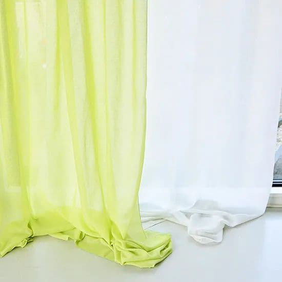 14 23 TOSS ieno textile ライム　グリーン シアーカーテン